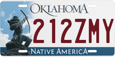 OK license plate 212ZMY