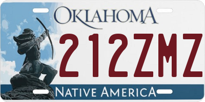 OK license plate 212ZMZ