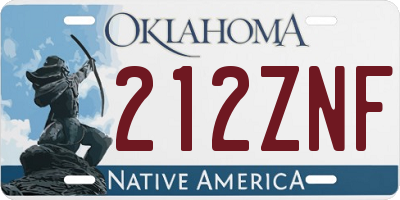 OK license plate 212ZNF