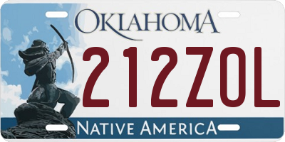 OK license plate 212ZOL