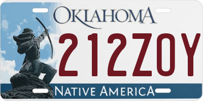 OK license plate 212ZOY