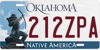 OK license plate 212ZPA