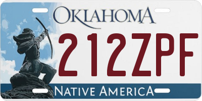 OK license plate 212ZPF