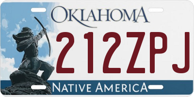 OK license plate 212ZPJ