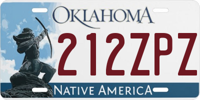 OK license plate 212ZPZ