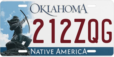 OK license plate 212ZQG