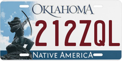 OK license plate 212ZQL