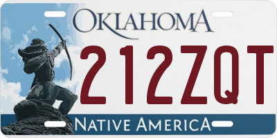 OK license plate 212ZQT