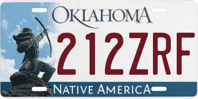 OK license plate 212ZRF