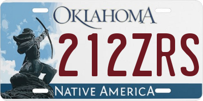 OK license plate 212ZRS