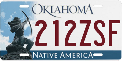 OK license plate 212ZSF