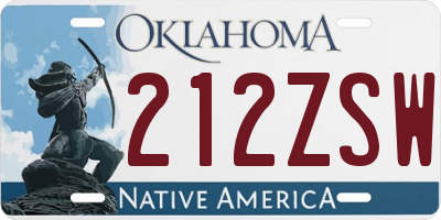 OK license plate 212ZSW