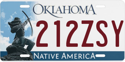 OK license plate 212ZSY