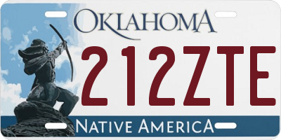 OK license plate 212ZTE