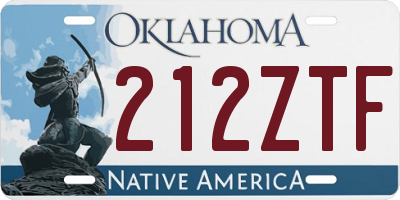 OK license plate 212ZTF