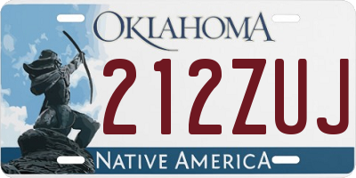 OK license plate 212ZUJ