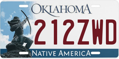 OK license plate 212ZWD