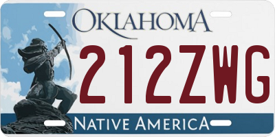 OK license plate 212ZWG