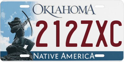 OK license plate 212ZXC