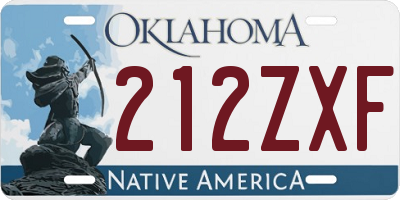 OK license plate 212ZXF