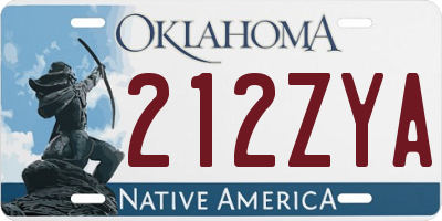 OK license plate 212ZYA