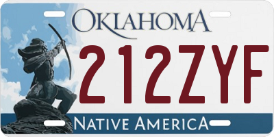 OK license plate 212ZYF