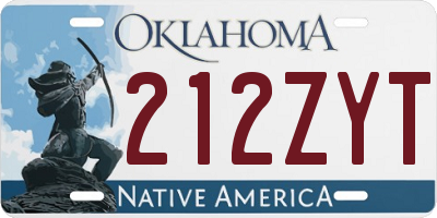 OK license plate 212ZYT