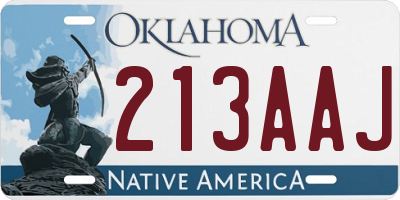 OK license plate 213AAJ