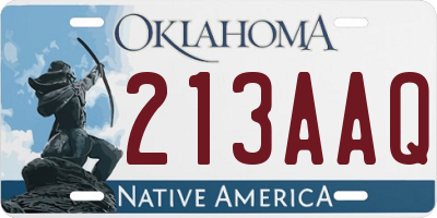 OK license plate 213AAQ