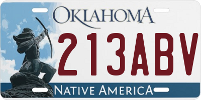 OK license plate 213ABV