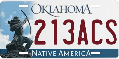 OK license plate 213ACS