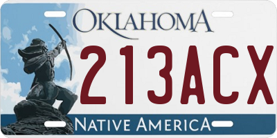 OK license plate 213ACX