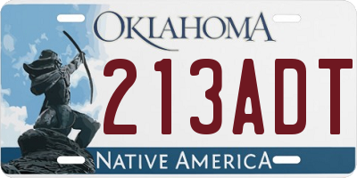 OK license plate 213ADT