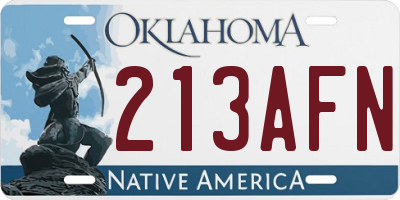 OK license plate 213AFN