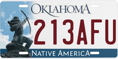 OK license plate 213AFU
