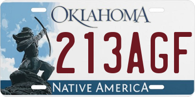 OK license plate 213AGF