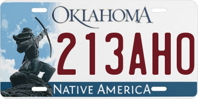 OK license plate 213AHO