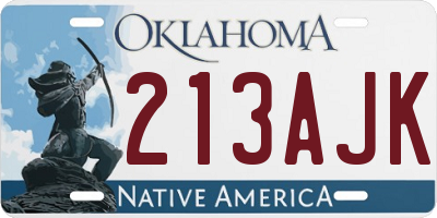 OK license plate 213AJK