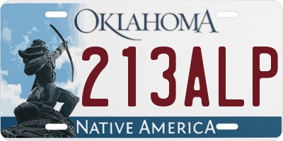 OK license plate 213ALP