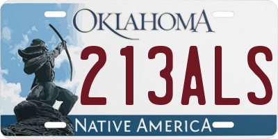 OK license plate 213ALS