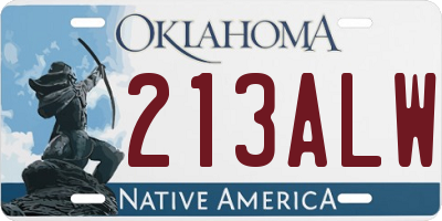OK license plate 213ALW