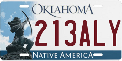 OK license plate 213ALY