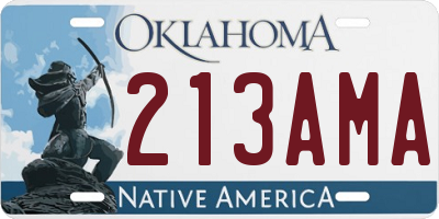 OK license plate 213AMA