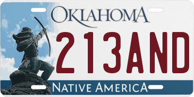 OK license plate 213AND
