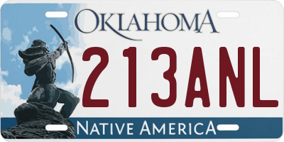 OK license plate 213ANL