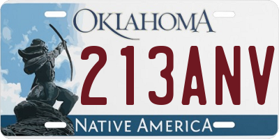 OK license plate 213ANV
