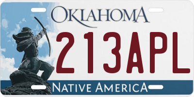 OK license plate 213APL