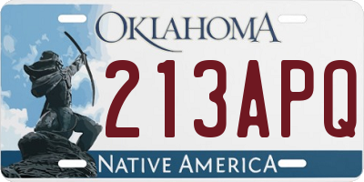OK license plate 213APQ