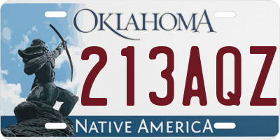 OK license plate 213AQZ