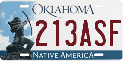 OK license plate 213ASF